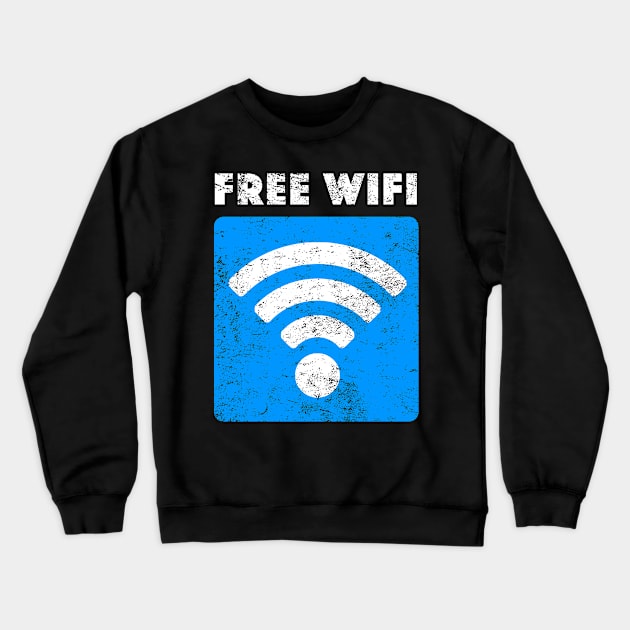 Free Wifi Vintage Icon Crewneck Sweatshirt by HappyGiftArt